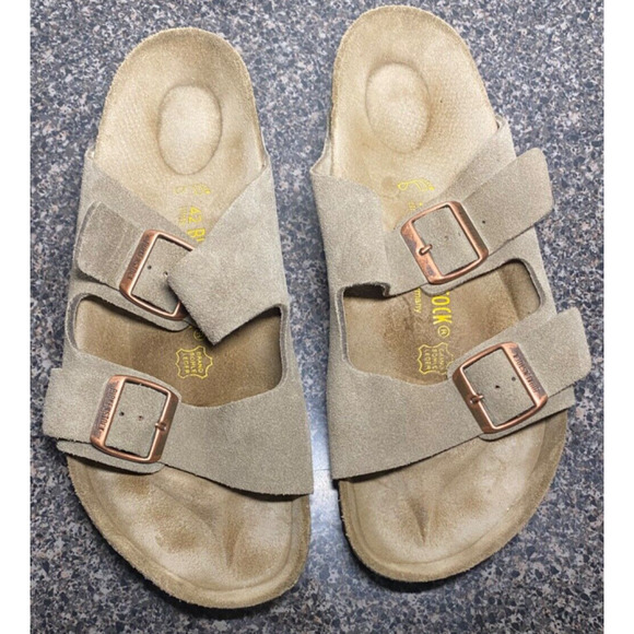 Birkenstock Tan Suede Sandals - Picture 1 of 5